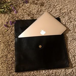 Black Coach leather clutch/ document/ laptop bag